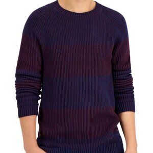 New INC International Concepts Blue & Maroon Ribbed‎ Crewneck INC Sweate…